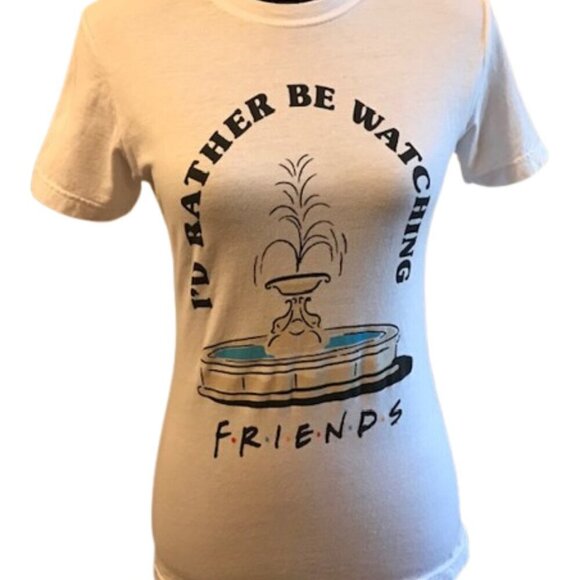 NWOT Friends Graphic T-shirt Juniors' Slim Fit White Short Sleeve Size Small - Picture 4 of 6